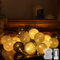 Ciskotu Baumwollkugeln Lichterkette Batteriebetrieben, 20 LED Dimmbar Cotton Ball Lichterkette mit Fernbedienung, LED Kugeln Lichterkette Innen für Kinderzimmer Weihnachten Hochzeit Party(Grau)