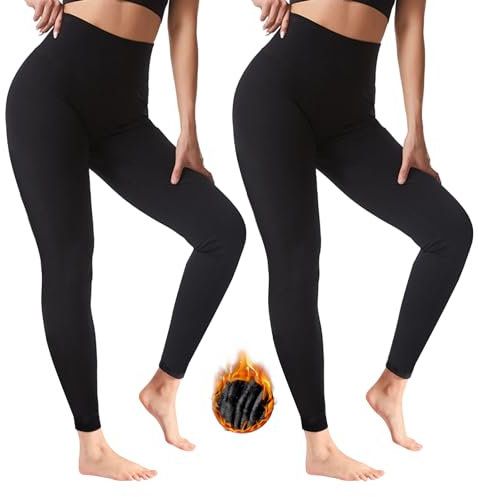 Thermo Strumpfhose Damen, 2 Stück Strumpfhosen Damen Winter, Gefütterte Strumpfhose Damen, Thermostrumpfhose Damen, Fleece Gefütterte Strumpfhose Damen, Thermo Feinstrumpfhose Damen, Winter Leggings
