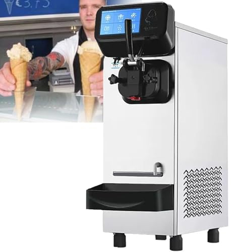 Macchina Per Gelato Commerciale, Resa 18-21 L/Ora, Macchina Per Servire Soft Da Banco Da 1600 W Con Tramoggia Da 6 Litri, Pannello Lcd, Allarme Per Carenza Di Sbuffi, Macchina Per Yogurt Gelato