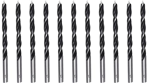 Foyscr 10 Piece 6mm Brad Point Wood Drill Bits, Professional Carbon Steel, Clean Efficient Drilling