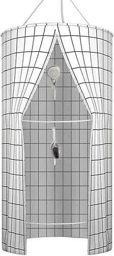 Runder Polyester-Duschvorhang zum Aufhängen, doppelter Reißverschluss, wärmeisoliert, tragbar, kälteisoliert, Hängezelt