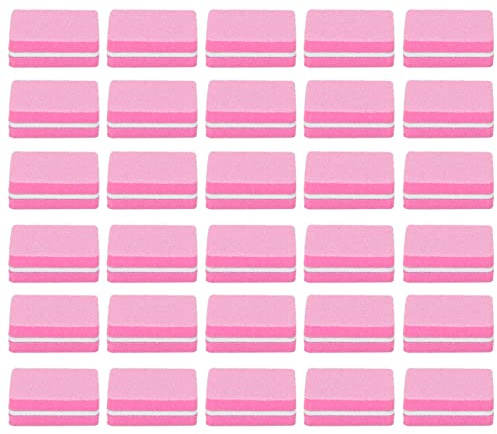 Blocco professionale per unghie, 30 pezzi, mini blocco per lucidatura, levigatura delle unghie, per manicure, pedicure, a casa, salone, nucleo in spugna elastica ad alta densità, (Rosa)