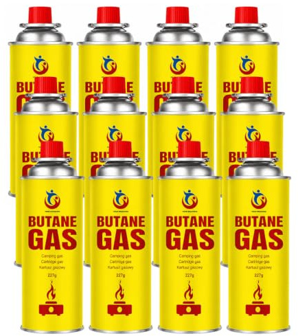 OptiProducts Butane Gas Canister 227g – Universal Fuel Cartridge for Camping Stove, BBQ Grill, Heater & Blow Torch – Safe, Lightweight Outdoor Cooking Gas Refill NEW (8)