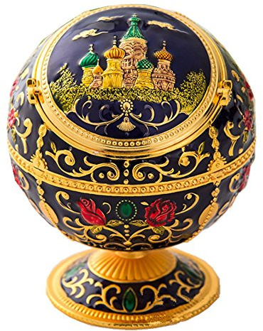 Metal Globe Ashtray Windproof Ashtray with Lids Portable Cigarette Ashtray Hand Stamped Pattern Ball Ashtray for Outdoors Indoors Home Hotel,Nice Gift