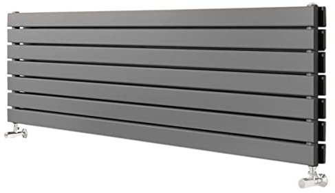 Pinta Horizontal Radiator | Flat Panel Double Column | Central Heating | Living Room Hallway Bathroom Kitchen Radiator | 475 x 1800| Anthracite