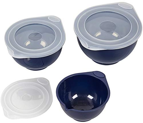 Wilton Juego de cuencos cubiertos azul marino, 6 piezas