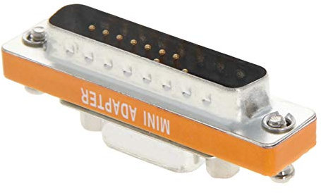 Fielect Adattatore convertitore da DB25 maschio a DB9 VGA, 18 pin maschio, 2 file, adattatore per applicazioni seriali, nero, confezione da 1