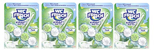 WC FRISCH Kraft Aktiv Pro Nature Minze & Eukalyptus, WC-Reiniger und Duftspüler, 4 (4x1) Stück
