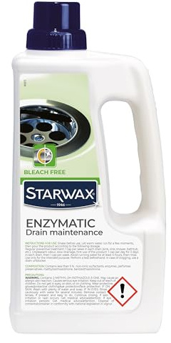 STARWAX - Biological Drain Care - Eliminates Odours - Helps Prevent Blockages - Bleach Free - Ideal For Septic Tanks - 1L