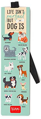 Legami Milano SE0236 - Bookmark with Elastic - Life Isn't Perfect but My Dog is