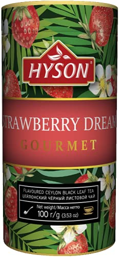 HAS TEE - HYSON EXOTIC FRUITS GOURMET - AROMATISIERTER SCHWARZER CEYLON TEE LOSE AROMATISIERT - BLATT TEE 100 g (Strawberry Dream Schwarzer Tee)