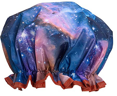Bodylife Shower Cap Reusable Bath Cap Dual layered Waterproof Galaxy 27cm