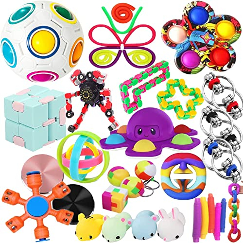 Fidget Toys Packs mit 30 er Pack Sensory Fidgets Toys Sets Stress & Angst Relief Tools Bundle Figetget Autistisches ADHS Spielzeug Set für Kinder Erwachsene