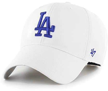 '47 MLB Los Angeles Dodgers MVP Unisex-Baseballkappe, Verstellbar, Hochwertiges Design und Verarbeitung, Blue Logo, White