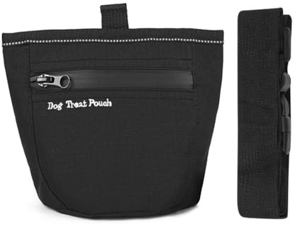 DONGKER Sac de Friandises pour Chien,Sac de Taille D'entraînement pour Chien de Compagnie,Pochette avec Ceinture Réglable et Fermeture Magnétique pour Chiot,Marche,Voyage,Utilisation en Extérieur