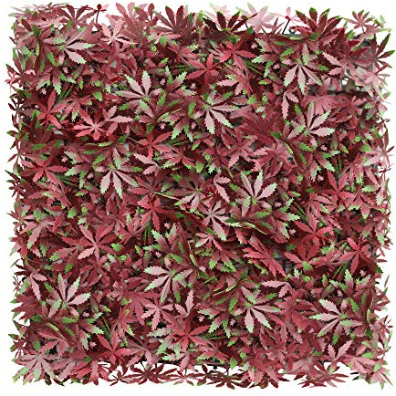 Patio Paradise 20x20 (12PC) Artificial Grass Wall Panels Greenery Backdrop Faux Boxwood Hedge Fake Ivy Privacy Screen for Outdoor Wedding Décor Photography Background, Red Maple