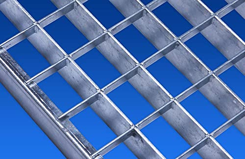 Gitterrost verzinkt 500x1200mm 490x1190mm Maschenweite 30x30mm Gesamthöhe 20mm