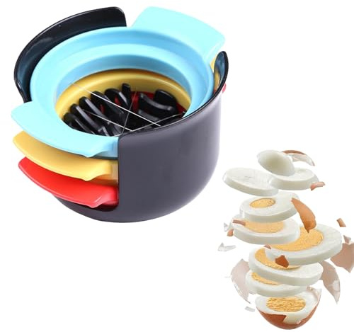 aqlbhz 3 in 1 Egg Slicer Egg Cutter Multipurpose Boiled Egg Cutter Multi Tool Cut Wedge Slice Egg Slicer for Boiled Eggs Fruit Slicer Round Oval Slices for Eggs Fruit Tomatoes Mushroom