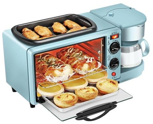 Máquina Multifuncional De Desayuno Doméstico Todo En Uno Máquina De Café Tres En Uno Tostadora Fácil De Limpiar Ideal para Asar, Máquina De Desayuno, útil para Hornear, Estación De Desayuno
