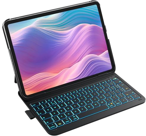 Inateck Ultralight Keyboard Case for iPad 10th Gen 2022/11th Gen 2025, iPad Air 11 inch M4 2026/M3/M2 Case with Keyboard, Air 6/5/4 Gen, Pro 11 4/3/2/1, 7 Color Backlight with Pen Holder, BK2007
