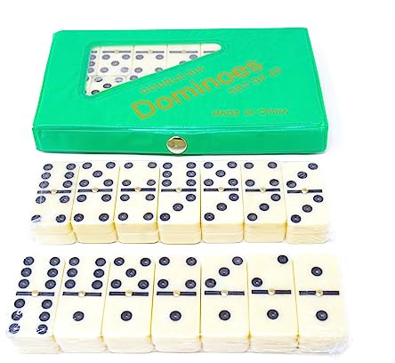 Profesional maletín portátil dominó Grande con 28 Piezas Caja de Viaje 5cm x 2.7cm x 0.9cm dominó (verde)