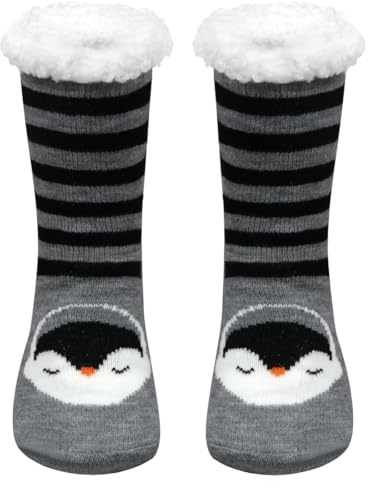 Augesak Calzettoni Donna Invernali, Calze Termiche, Calze Antiscivolo Donne Calzini a Pantofola, Animali Calzini Donna Natalizie, Maglieria-Calze con Pelo Interno, per Casa, Morbida e Calda