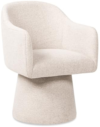 Jennifer Taylor Home Marcy Swivel Upholstered Dining Arm Chair, Simple Gray Chenille