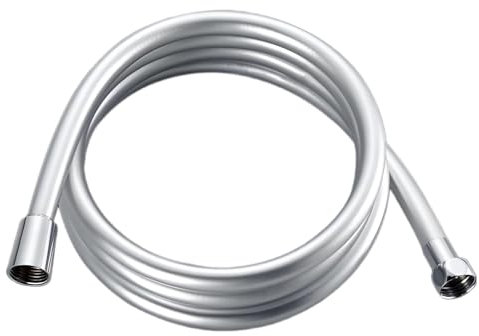 Tuyau de douche universel, 1,5 m, flexible et lisse, en PVC, anti-torsion, protection contre la corrosion, résistant à la pression, tuyau de rechange durable, argenté