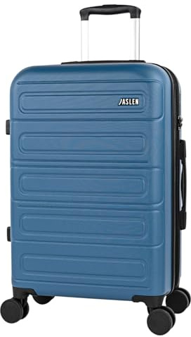 Jaslen - Maleta Mediana con 4 Ruedas Giratorias para Viajes Largos Tipo Trolley Ideal como Maletas de Viaje Grandes 23 Kilos y Cierre TSA, Azul