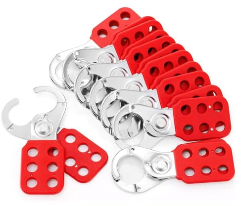 Ujjdwiurgh 8 Pack Lock Out Tag Out Hasp,Tamper-Proof Lockout Padlock Hasp, 1 Inch Jaw Diameter Lockout Hasp with 6 Holes Interlock