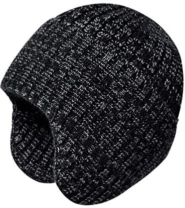 Generisk varm mössa för män och kvinnor på vintern, förtjockad stickad ull, köldbeständig öronskyddsmössa skidmössa damer, silver, one size