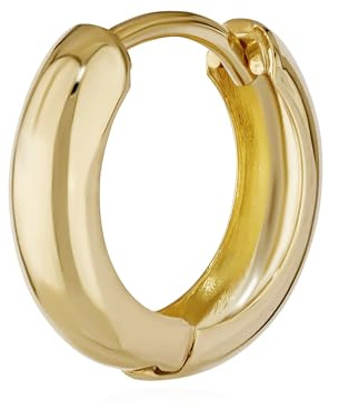 NKlaus Klappcreole, Gold Creolen 585 Echtgold, rund, 12,2 mm, 1 Stück
