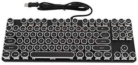 Tosuny Tastiera meccanica punk, tastiera meccanica E-Sport Tastiera ergonomica a risposta rapida con cappuccio rotondo vintage per E-Sport