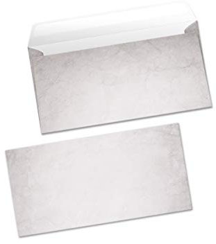 Briefumschläge Vintage grau für Briefe Einladungen Hochzeit Geburtstag DIN lang-Format (20 Umschläge)