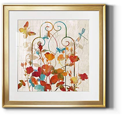Renditions Gallery Rainbow Trellis I Premium Gold Framed Print, Ready to Hang Made in America Print - Gold Frame