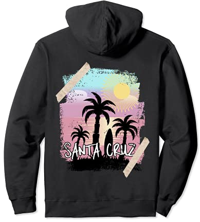 Vintage 70er 80er Retro Surfing Santa Cruz Pullover Hoodie