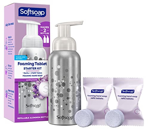Softsoap Hand Soap Tablets Sparkling Lavender, Starter Kit with Pump and 2 Tabs