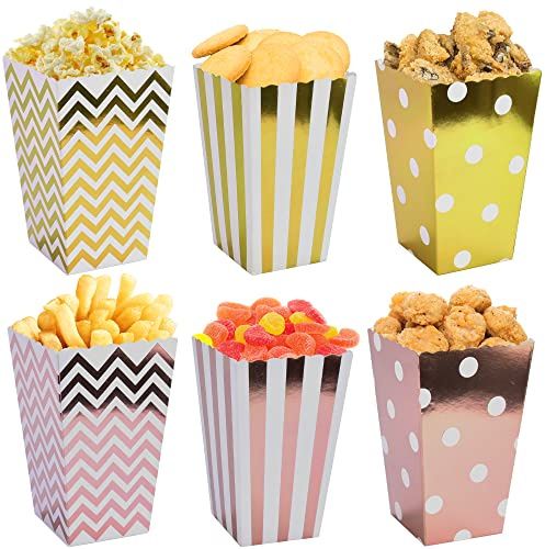SCHYIDA Popcorn Tüten, 60 Stück Popcorntüten Papier Popcorn Papiertüten Snack Tüten Popcorn Boxes Candy Container für Snacks Süßigkeitenbehälter Partytüten für Geburtstag Hochzeit, 7cm *5cm *11.5cm