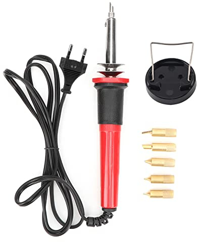 BORDSTRACT Penna per Incisione, 7 Pezzi Bruciatore a Legna Elettrico Set di Saldatori Penna Bruciatore di Ferro Set di Strumenti per Pirografia con Penna a Lama e Supporto(European)