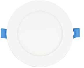 Eurekaled – Faretto LED da incasso slim tondo 6W foro 105mm luce calda 3000K IP20 luce diffusa con angolo apertura di 120° spessore 11mm, lampada LED per cartongesso diametro esterno 120mm