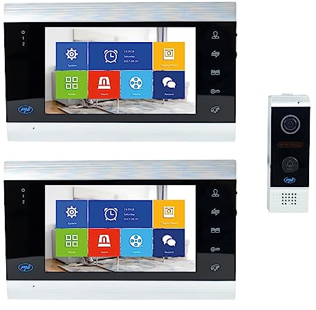 PNI Videocitofono intelligente con 2 monitor SafeHome PT720MW WiFi HD, P2P