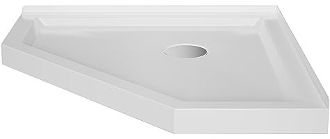 Shower pan,Goodyo 36 in. D x 36 in. W x 3.5 in. H Corner Drain Neo-Angle Shower Base in White