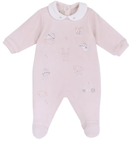 Chicco Tutina Con Apertura Patello, In Ciniglia, Pigiama Bimba 0-24, Rosa (5), 3 mesi