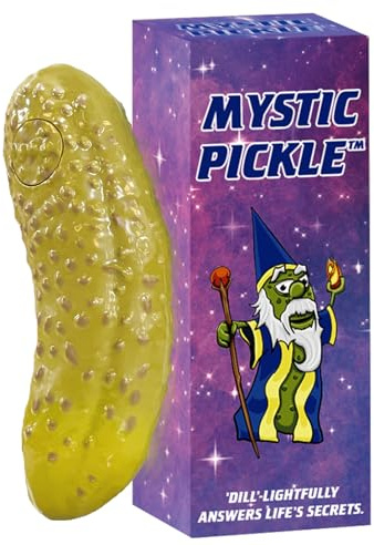 Mystic Pickle - Magic Fortune Teller with +100 Witty Responses - Unveiling The Briny Secrets of The Universe - Endless Entertainment with Friends, Family, Classroom Students - Best Novelty Gag Gift