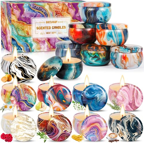BGIUSQF 16 Pezzi Candele Profumate, Candele Profumate Regalo Set, Cera di Soia Naturale Candele Profumate Regalo, Candele Decorative per Anniversario Mama Fidanzata, Anniversario Natale