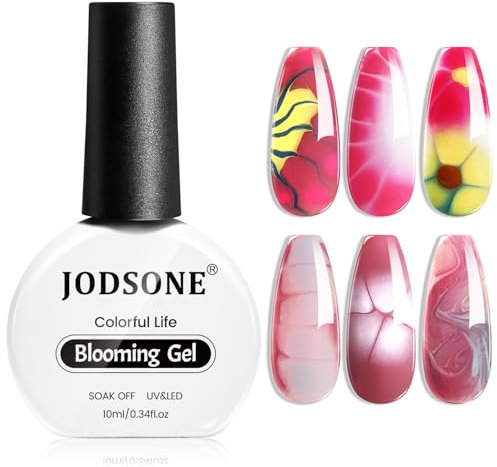 JODSONE Blooming Gel Nagellack zum Verteilen, Transparenter Marmor-Nagel, Nagelkunst-Zubehör für Streueffekte, Blumendruck, Aquarell-Design für Frauen 10 ML