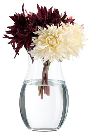 Relaxdays Grand Vase décoratif, pour Vos Fleurs, en Verre, Dimensions H x D : 26 x 15 cm, Transparent