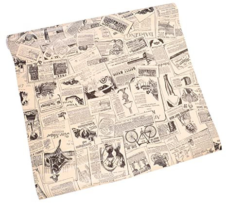 KITANDOVE 1rollo Vinilo Adhesivo Autoadhesivo De Pared Diseño De Periódico Vintage Para Decoración De Habitaciones Para Cocinas Baños y Muebles