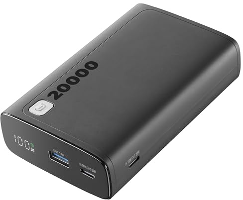 Cellularline - Elite 20000 - Caricabatteria Portatile - Capacità di 20000mAh - +144 ore di ricarica extra - 1xUSB OUTPUT: 18W Adaptive Technology - 2xUSB-C INPUT: 18W/ OUTPUT: 20W PD - Nero