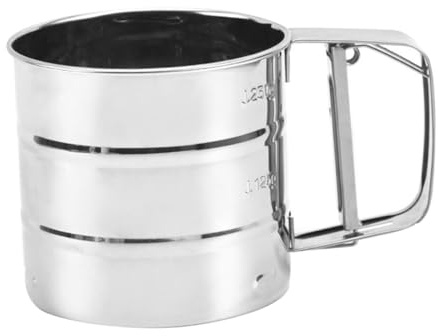 Cabilock Cedazo De Harina De Malla Fina De Acero Inoxidable Plateado, Cedazo De Mano Compacto, Filtro para Hornear, Uso Doméstico, para Repostería y Masas